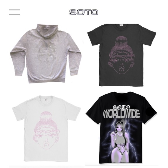 SOTOGANG WORLDWIDE Rhinestone Tribal Tattoo Baddie Babe Shirt Black Medium - Picture 5 of 5